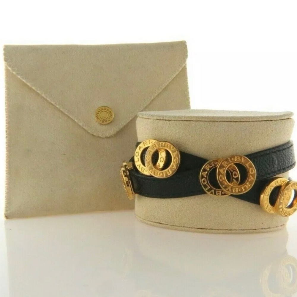 Bulgiar Bvlgari Leather Double Coiled Bracelet - Picture 2 of 8